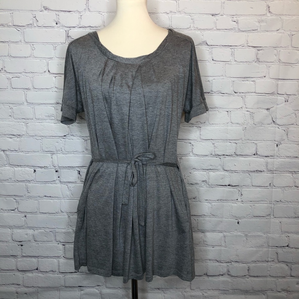 Plastic Island Tie Front Pleated Tunic